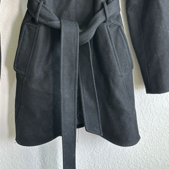 Guess Pea Coat Black Wool Blend Tweed Preppy Capsule Size Large - Picture 8 of 12